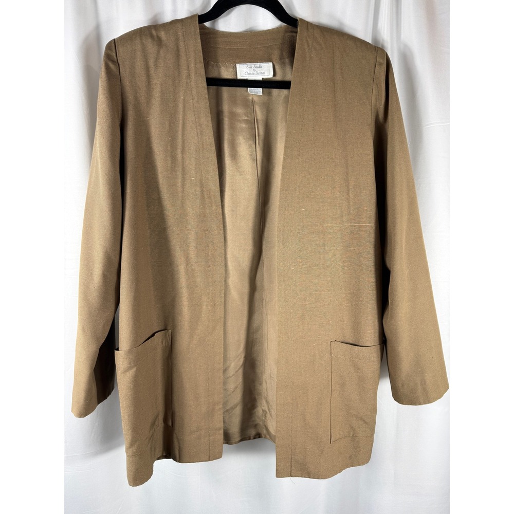 Silk Studio by Claude Bennett Blazer Jacket 100% Silk Classic Neutral Size‎ 6
